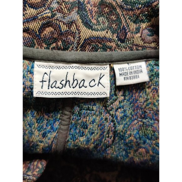 Flashback L Womens Jacket Cropped Paisley Tapestry Boho Cottagecore 90s Vintage - Picture 8 of 14